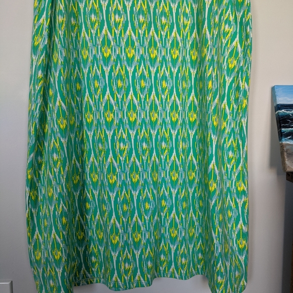 👗 Teal Geometric Print Maxi Dress | All For Color | Medium - Picture 5 of 7